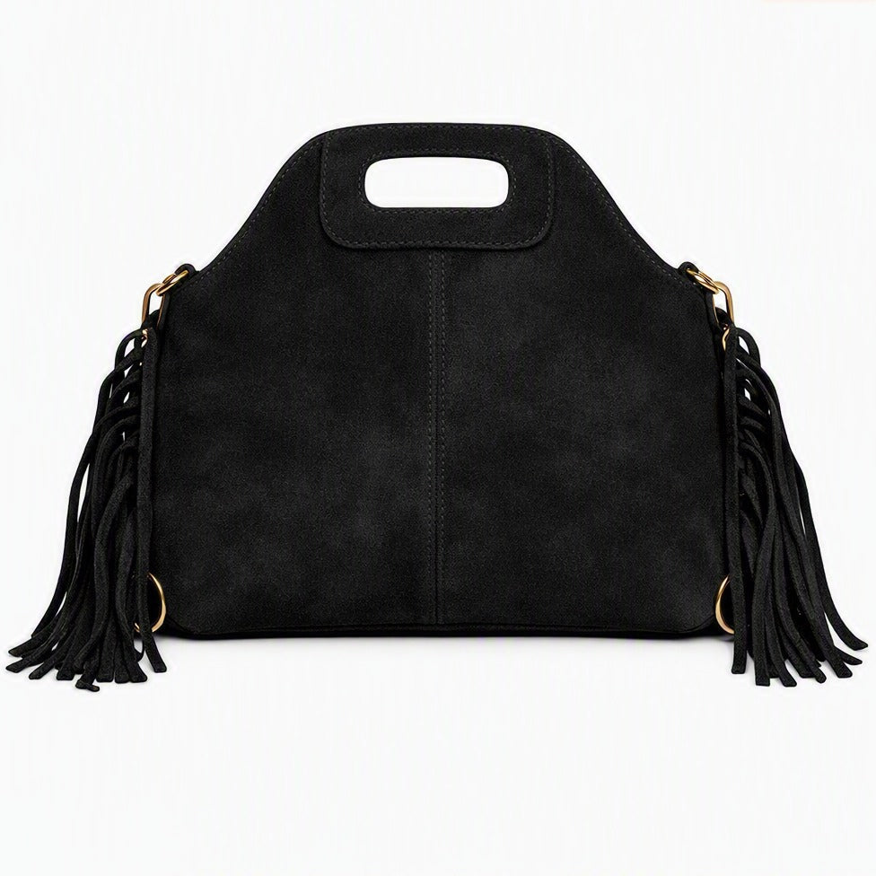 bolso de mano flecos piel