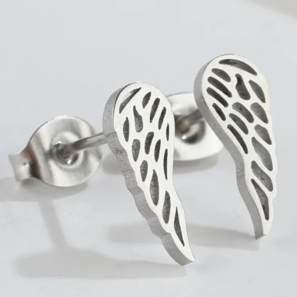 pendientes acero inoxidable alas