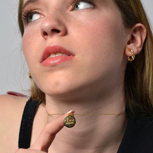 collar i love mom oro