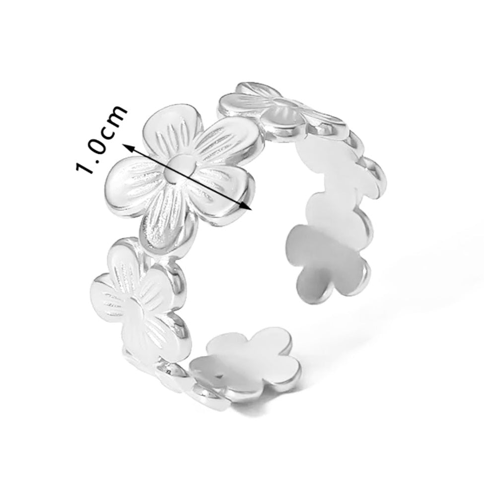 anillo flor ajustable