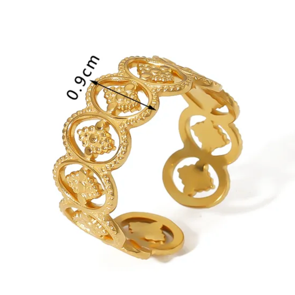 anillo ajustable dorado