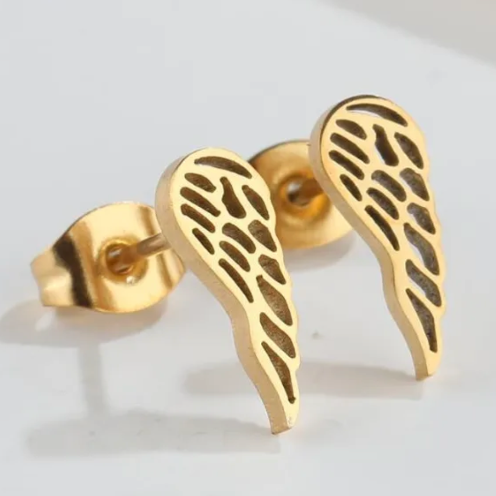 pendientes acero inoxidable dorado
