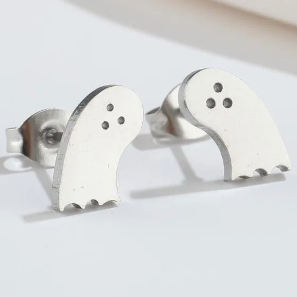 pendientes de acero inoxidable fantasmas