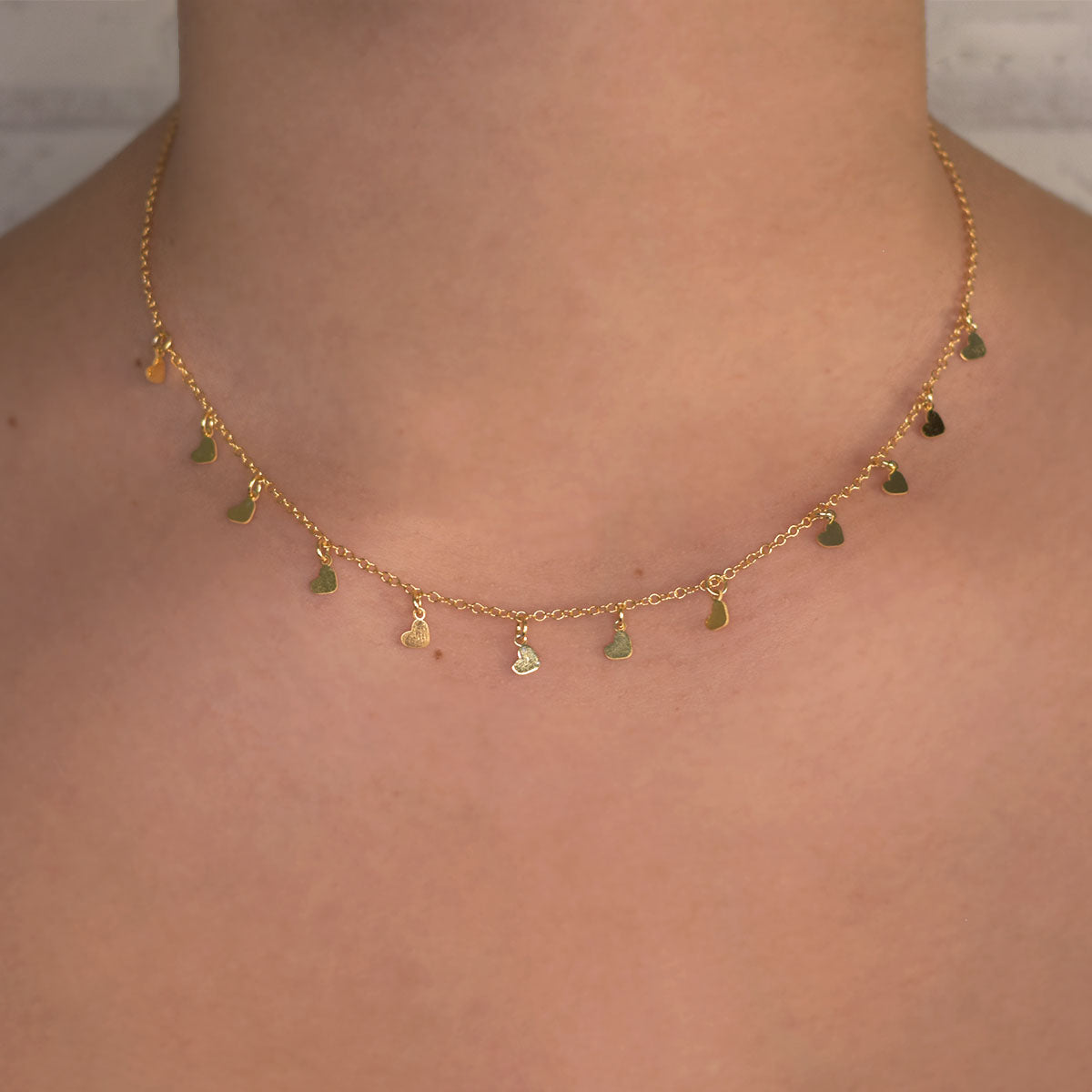 ICO017O0011A CUELLO collar mini corazones oro