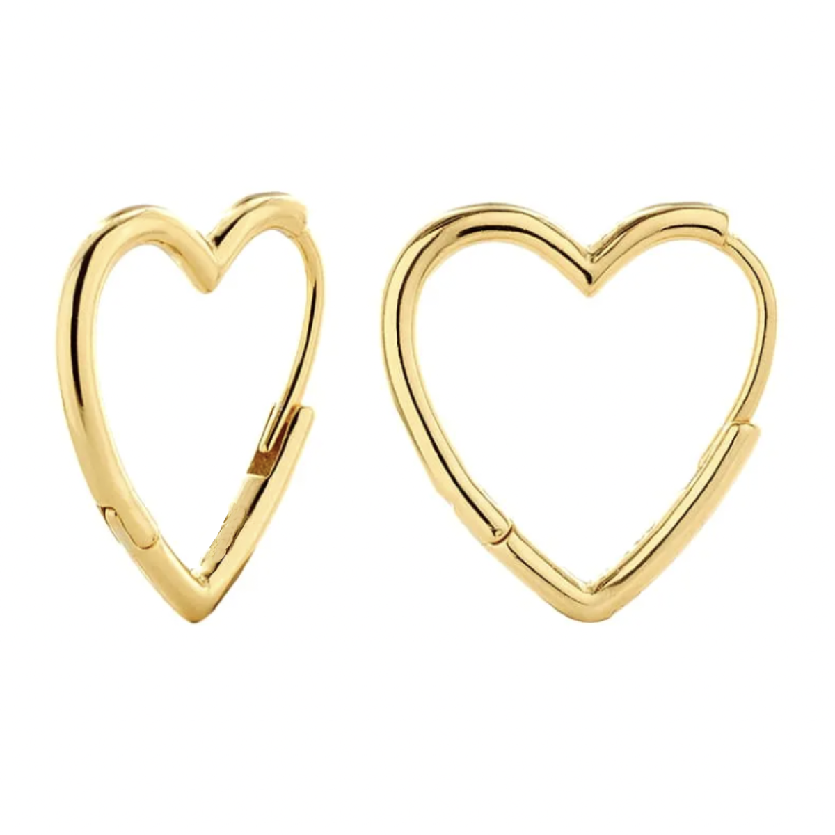 Pendientes en forma de corazĂłn en dorado