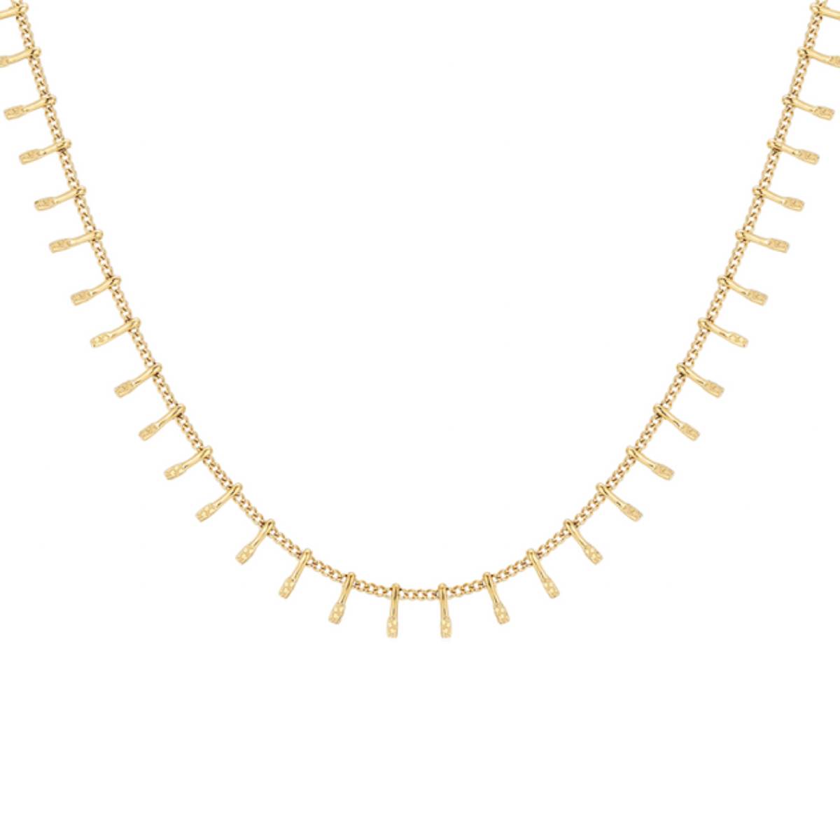 collar de acero oro dorado