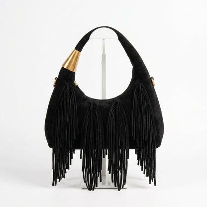 bolso flecos antelina piel