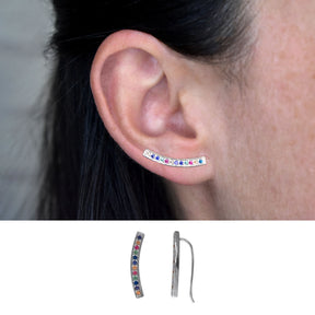 CPE007P0009A OREJA pendientes trepador tiara circonitas