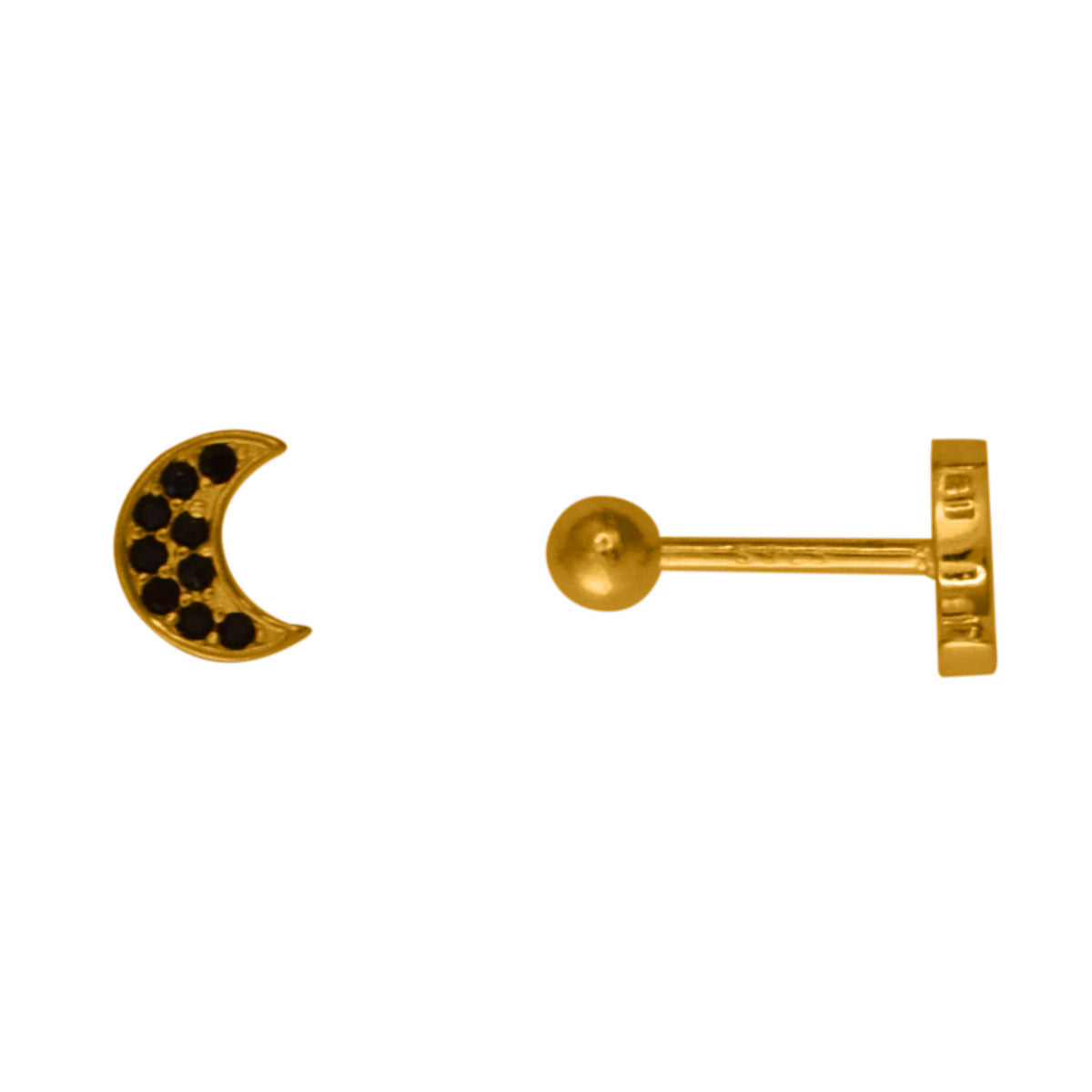 pendientes mini luna circonitas oro MPE020O0038A