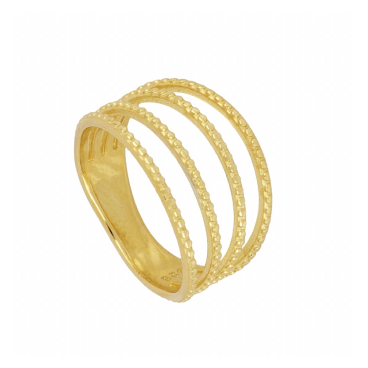 anillo triple dorado chapado en oro