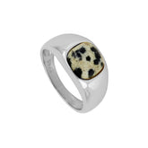 anillo de plata con leopardo