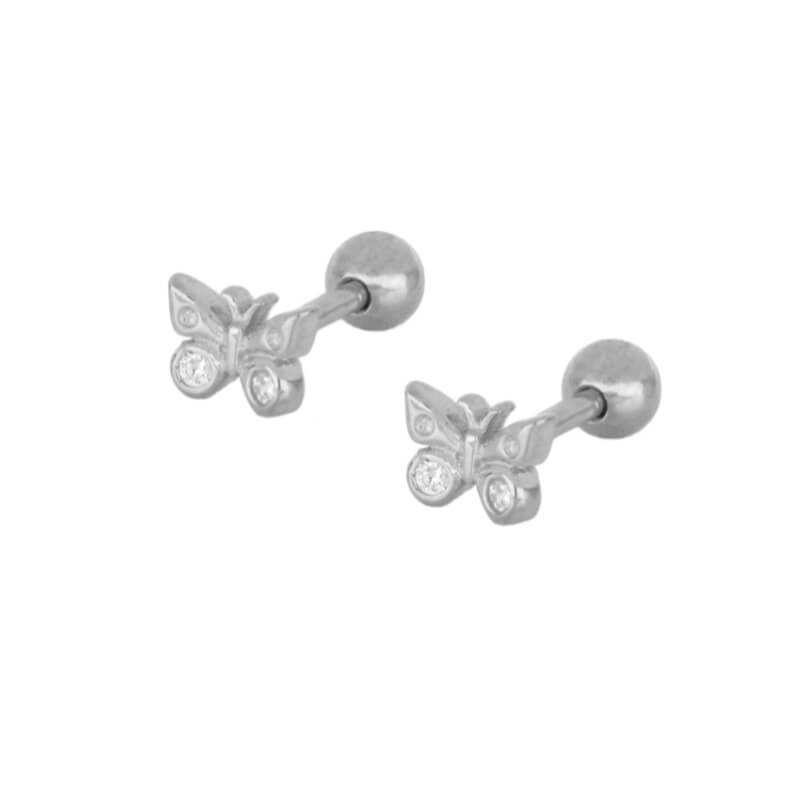 piercing pendiente mariposa plata