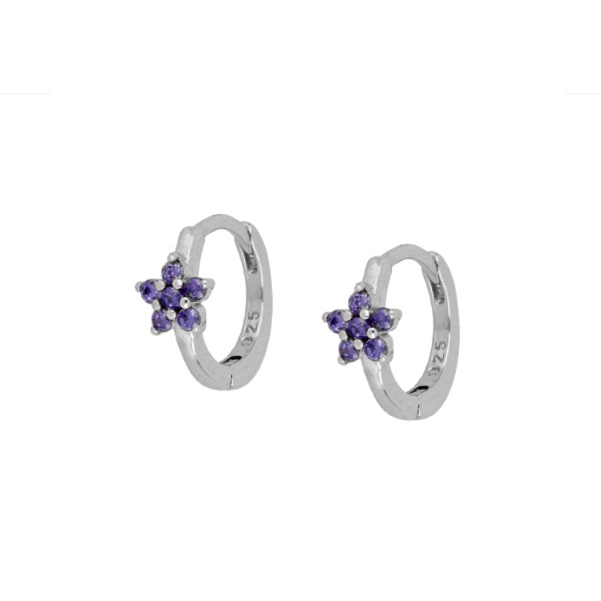 pendientes flor circonita